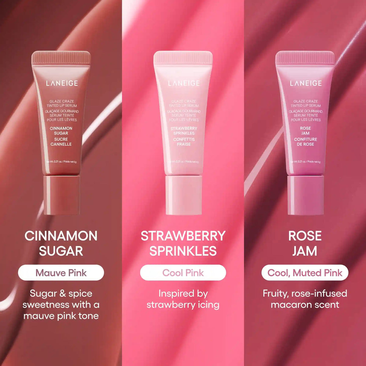 Glassy Lip Minis 3 Pc. Glaze Craze Tinted Peptide Lip Serum Gift Set