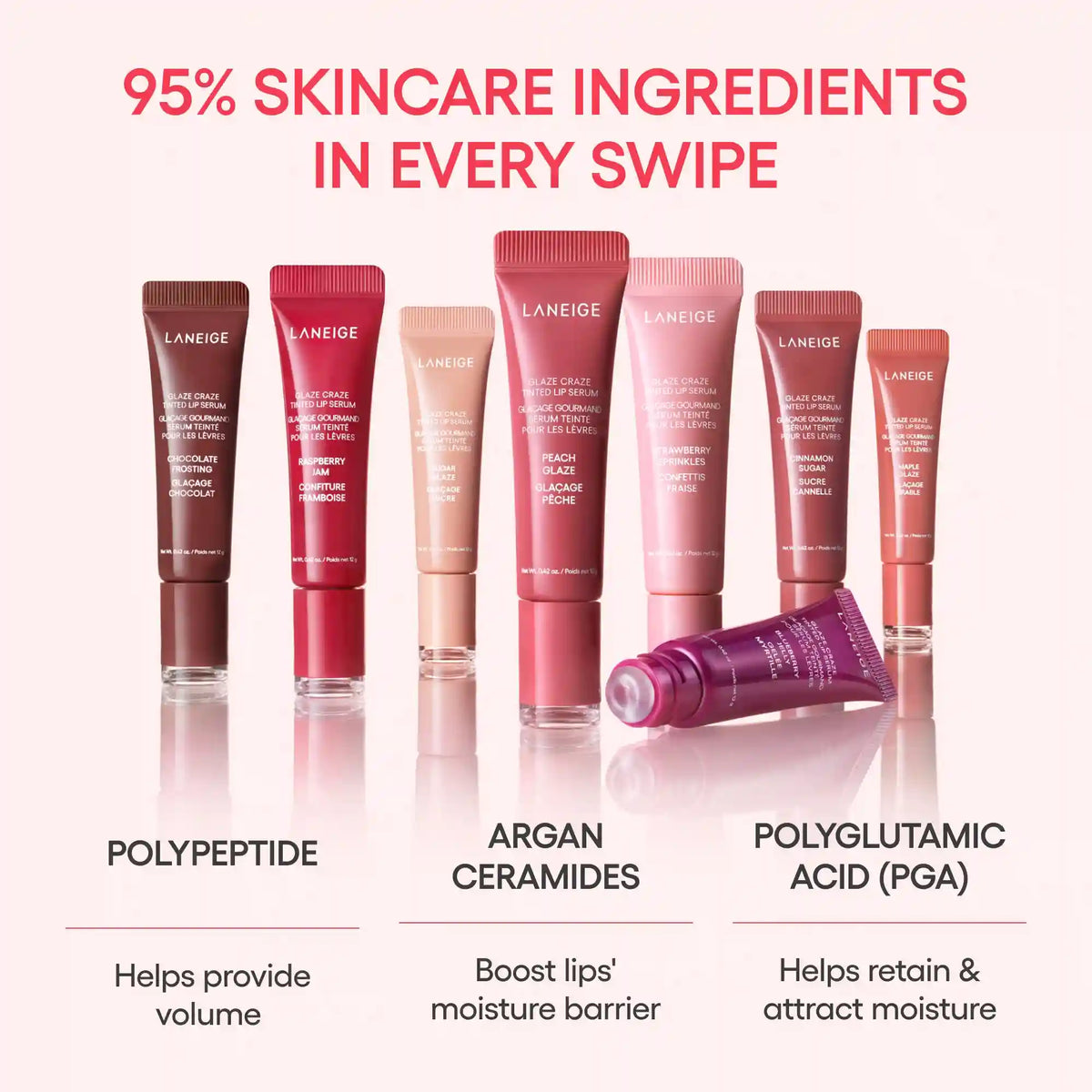 Glassy Lip Minis 3 Pc. Glaze Craze Tinted Peptide Lip Serum Gift Set