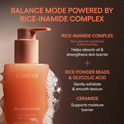 Balance Mode Rice Foaming Deep Cleanser