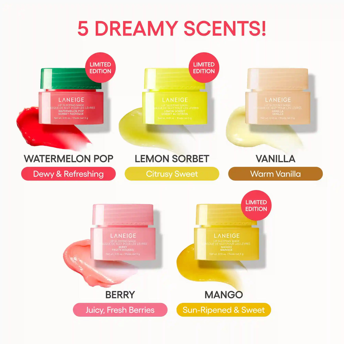 Midnight Minis Hydrating Lip Sleeping Mask Treatment 5 pc. Gift Set